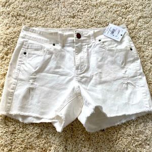 Never worn white denim shorts